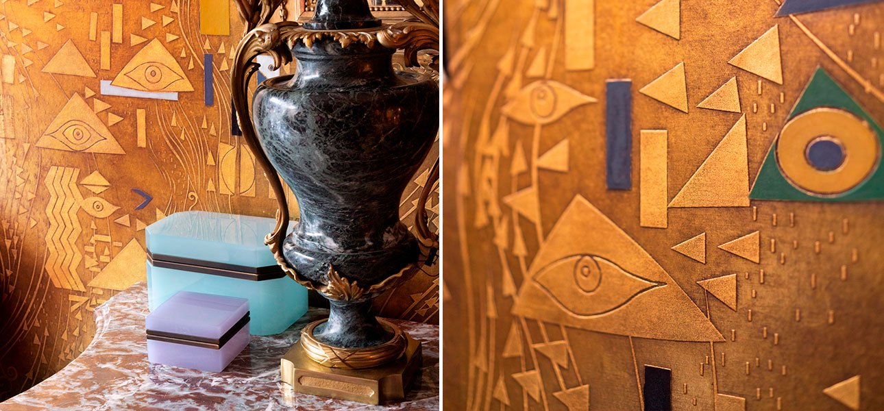 Обои ручная роспись Klimt Polished Gold bas relief gilded paper - фото