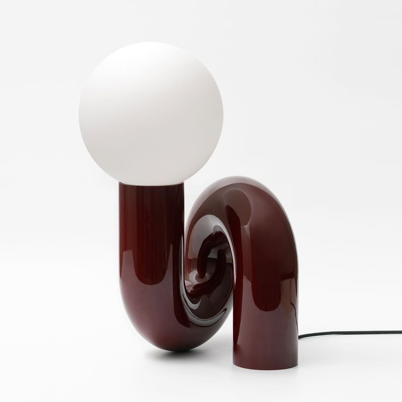 Настольная лампа Maroon Spiral Бургундский красный Белый Настольная лампа Maroon Spiral Бургундский красный Белый в Костроме | Loft Concept