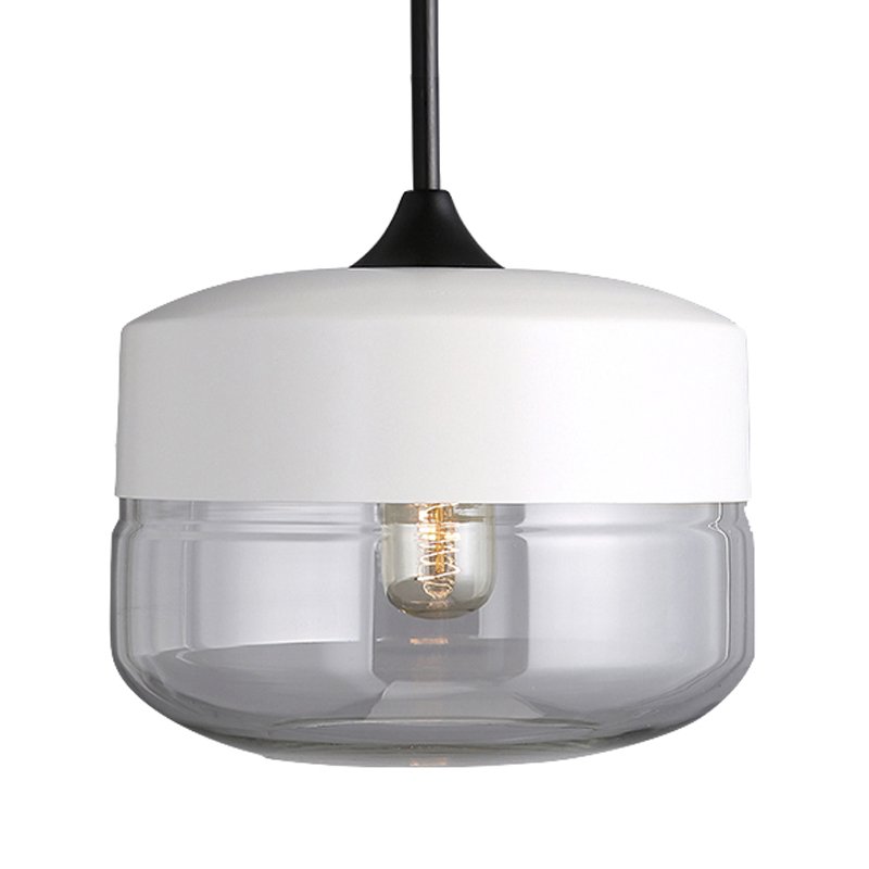 Подвесной светильник Hanglamp zwart glas White II Белый Прозрачное Стекло в Костроме | Loft Concept 