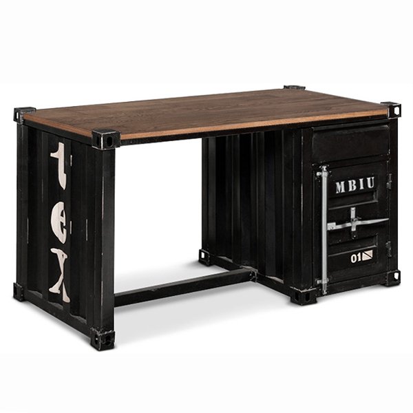 Письменный стол Metal & Oak Sea Container Desk Дуб темный Письменный стол Metal & Oak Sea Container Desk Дуб темный в Костроме | Loft Concept