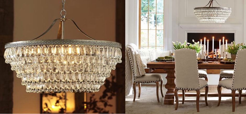 Люстра Clarissa Glass Drop Petite Round Chandelier Люстра Clarissa Glass Drop Petite Round Chandelier - Loft-Concept в Костроме