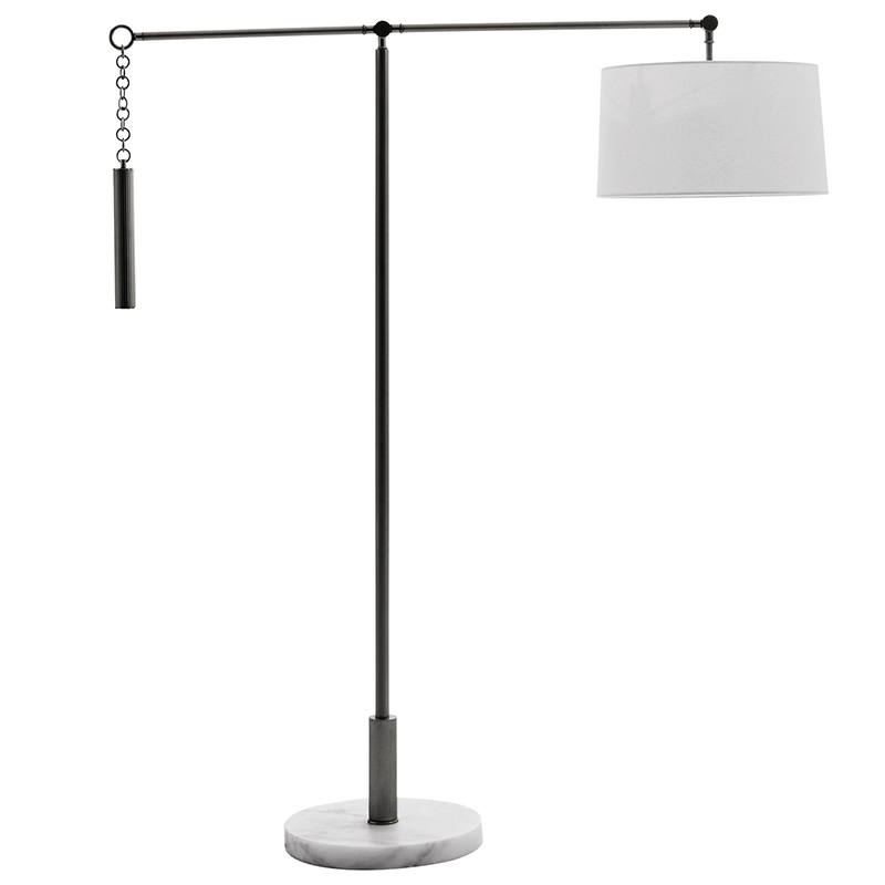 Торшер Arteriors NEWARK FLOOR LAMP Black Черный Белый Торшер Arteriors NEWARK FLOOR LAMP Black Черный Белый в Костроме | Loft Concept