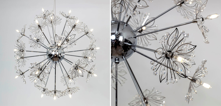 Люстра Chamomile Silver с Хрустальным Плафоном Люстра Chamomile Silver с Хрустальным Плафоном - Loft-Concept в Костроме