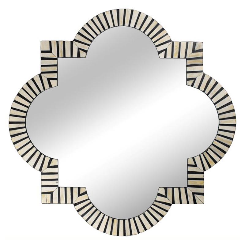 Зеркало Bone Inlay Mirror black and white Черный Белый Зеркало Bone Inlay Mirror black and white Черный Белый в Костроме | Loft Concept