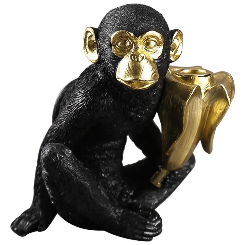 Подсвечник Black Monkey Черный Золотой Подсвечник Black Monkey Черный Золотой в Костроме | Loft Concept