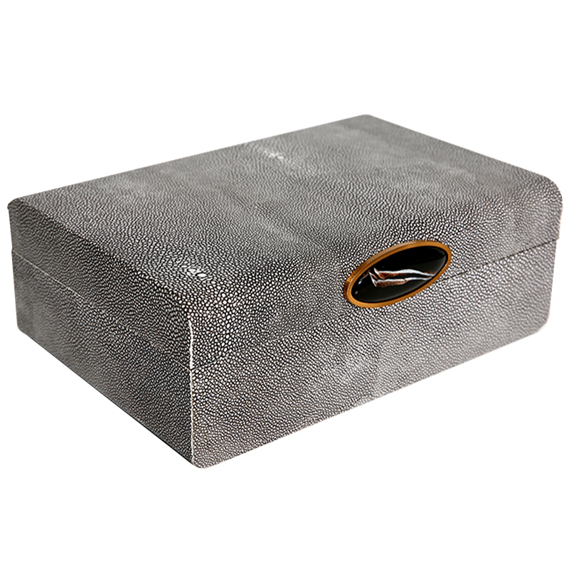 Шкатулка Stingray Box Серый Коричневый Латунь Шкатулка Stingray Box Серый Коричневый Латунь в Костроме | Loft Concept