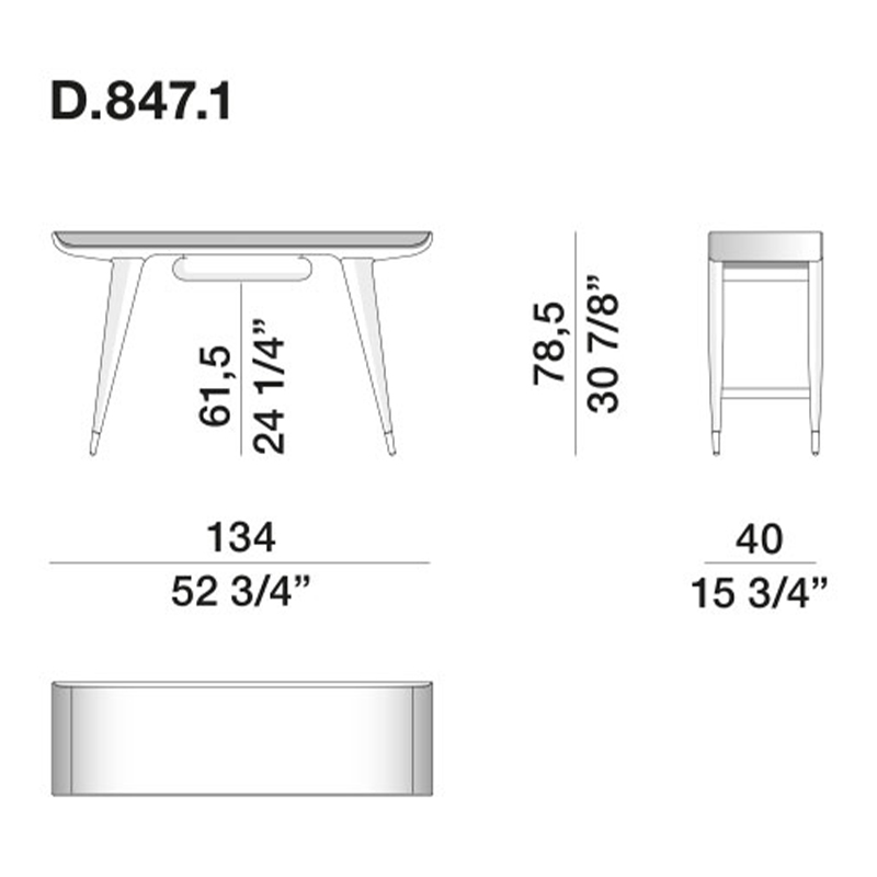 Дизайнерский рабочий стол из массива дерева Gio Ponti D.847.1 Writing Desk Дизайнерский рабочий стол из массива дерева Gio Ponti D.847.1 Writing Desk в Костроме