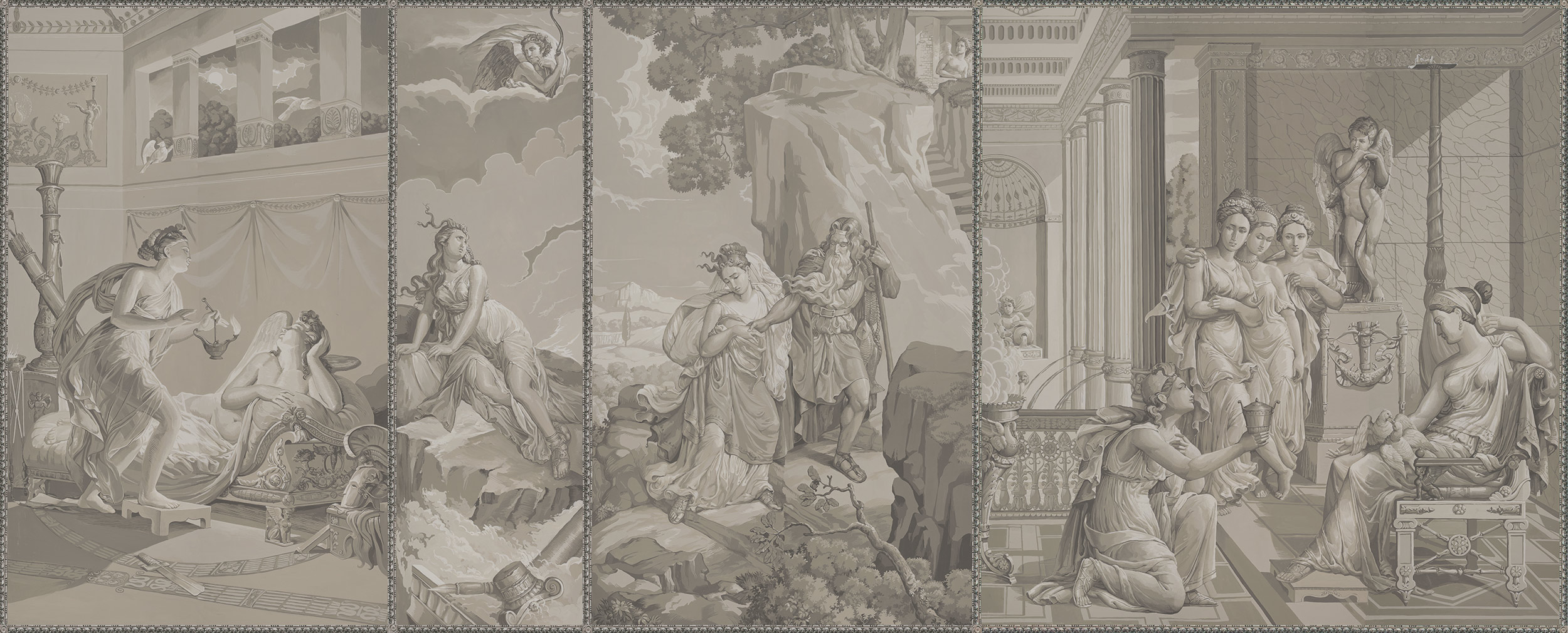 Обои ручная роспись Cupid & Psyche Terre Fonc?e on scenic paper Обои ручная роспись Cupid & Psyche Terre Fonc?e on scenic paper - постер Loft-Concept в Костроме