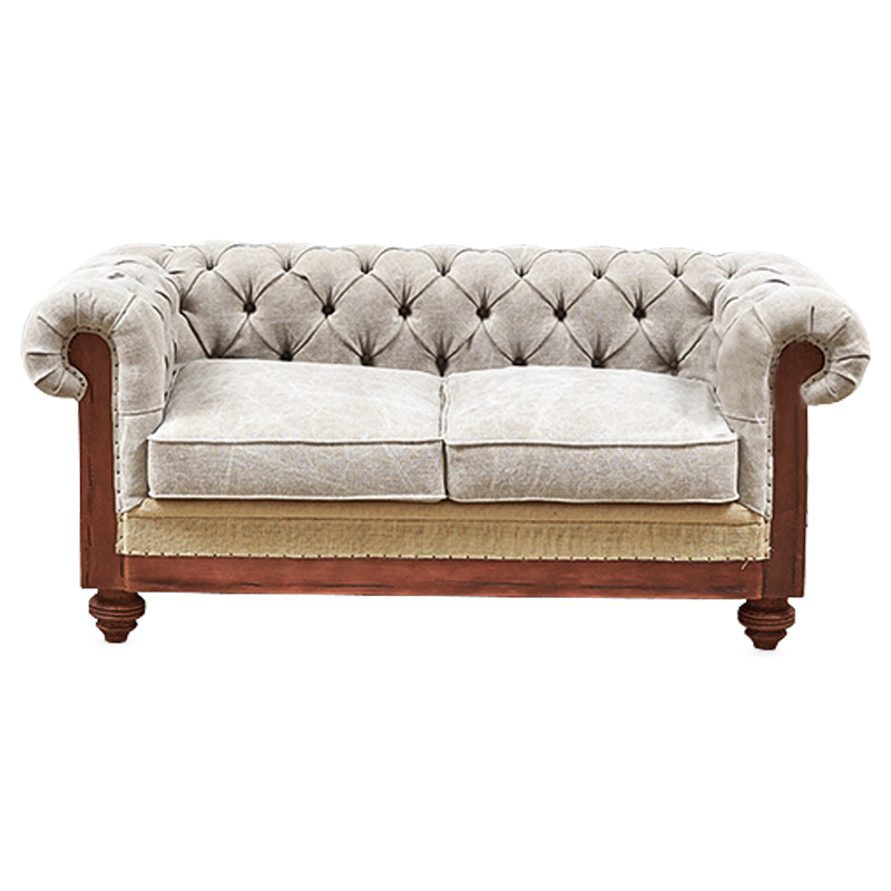 Диван Deconstructed Chesterfield Sofa double Ivory Коричневый Бежево-серый Диван Deconstructed Chesterfield Sofa double Ivory Коричневый Бежево-серый в Костроме | Loft Concept