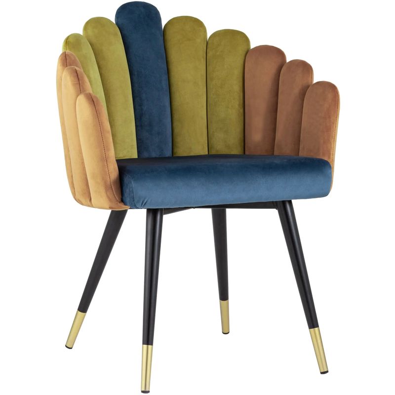 Стул Camellia Chair Синий и Карамельный Велюр Синий Карамель Черный Оливковый Стул Camellia Chair Синий и Карамельный Велюр Синий Карамель Черный Оливковый в Костроме | Loft Concept