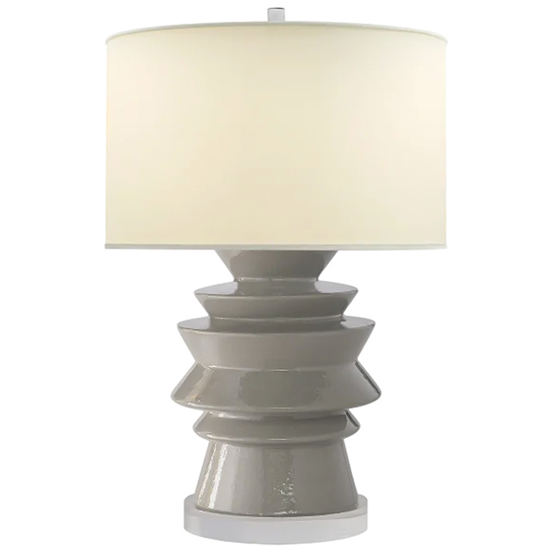 Настольная Лампа Серая Chapman Disk Table Lamp Серый Бежевый Настольная Лампа Серая Chapman Disk Table Lamp Серый Бежевый в Костроме | Loft Concept