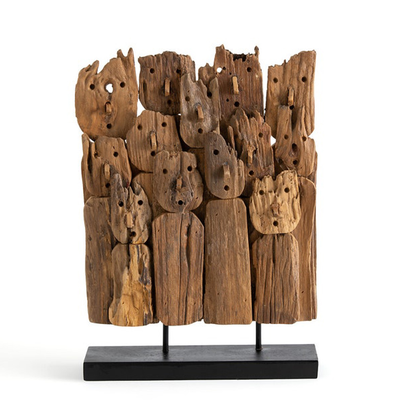 Статуэтка Wooden Sculpture Коричневый Черный Статуэтка Wooden Sculpture Коричневый Черный в Костроме | Loft Concept