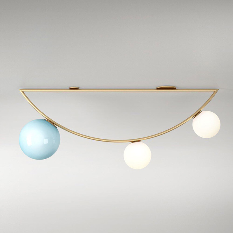 Потолочный светильник Atelier Areti Girlande Ceiling Crescent Blue Латунь Белый Голубой Потолочный светильник Atelier Areti Girlande Ceiling Crescent Blue Латунь Белый Голубой в Костроме | Loft Concept