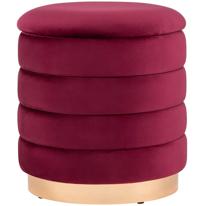Пуф с ящиком Charlotte винный Glossy Velor Бургундский красный Пуф с ящиком Charlotte винный Glossy Velor Бургундский красный в Костроме | Loft Concept