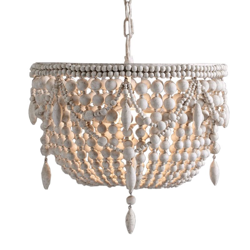 Люстра RH Anselme White Wood Weathered Chandelier Белый Люстра RH Anselme White Wood Weathered Chandelier Белый в Костроме | Loft Concept