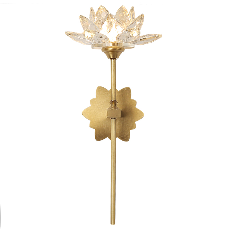 Настенный светильник Хрустальный Цветок Лотоса Lotus flower Wall Clear Glass C Латунь Прозрачное Стекло Настенный светильник Хрустальный Цветок Лотоса Lotus flower Wall Clear Glass C Латунь Прозрачное Стекло в Костроме | Loft Concept