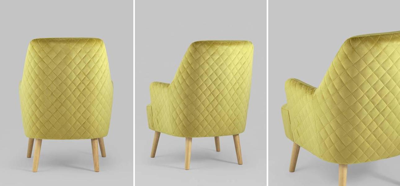 Кресло Imogen желтый велюр - фото №1