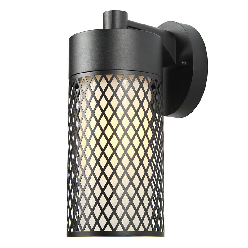Уличный настенный светильник Holger Street Lamp B Черный Белое матовое стекло Уличный настенный светильник Holger Street Lamp B Черный Белое матовое стекло в Костроме | Loft Concept