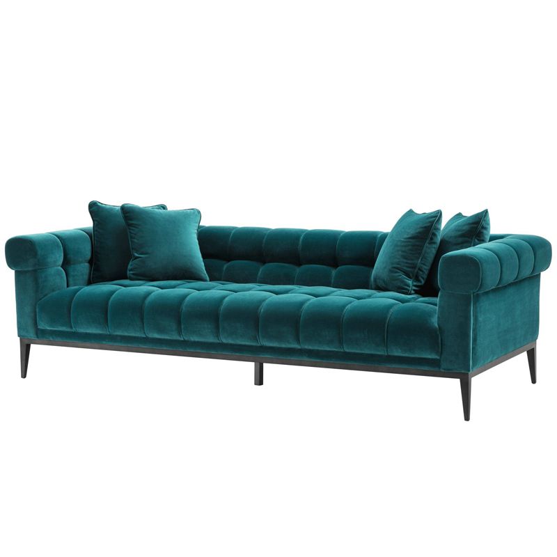 Диван Eichholtz Sofa Aurelio sea green Бирюзовый Черный Диван Eichholtz Sofa Aurelio sea green Бирюзовый Черный в Костроме | Loft Concept