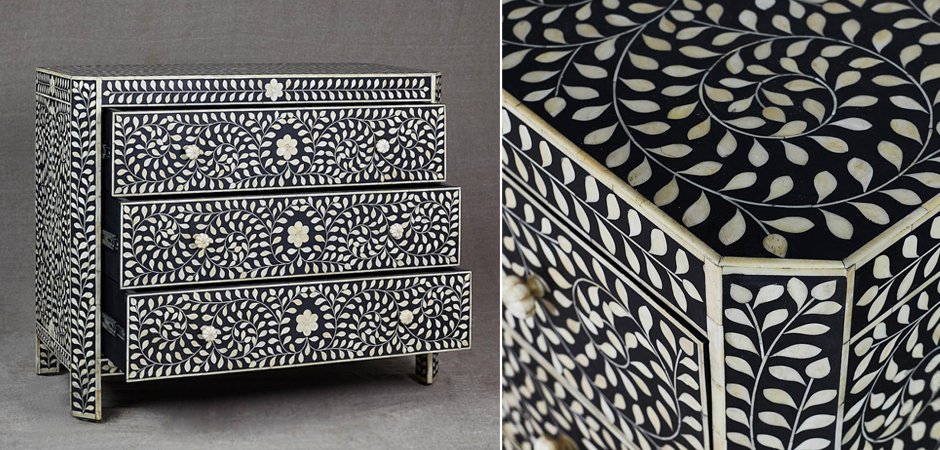 Комод с инкрустацией костью Inlaid Bone Flowers Комод с инкрустацией костью Inlaid Bone Flowers - Loft-Concept в Костроме