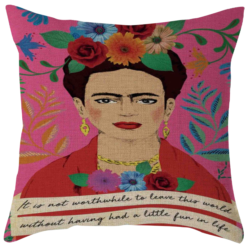 Декоративная подушка Frida Kahlo 16 Розовый Мульти Декоративная подушка Frida Kahlo 16 Розовый Мульти в Костроме | Loft Concept