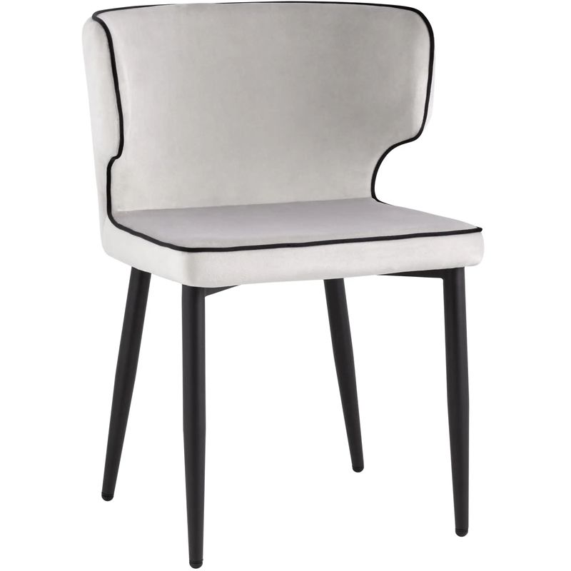 Стул Mateo Chair Молочный Велюр с Черным кантом Молочный Черный Стул Mateo Chair Молочный Велюр с Черным кантом Молочный Черный в Костроме | Loft Concept
