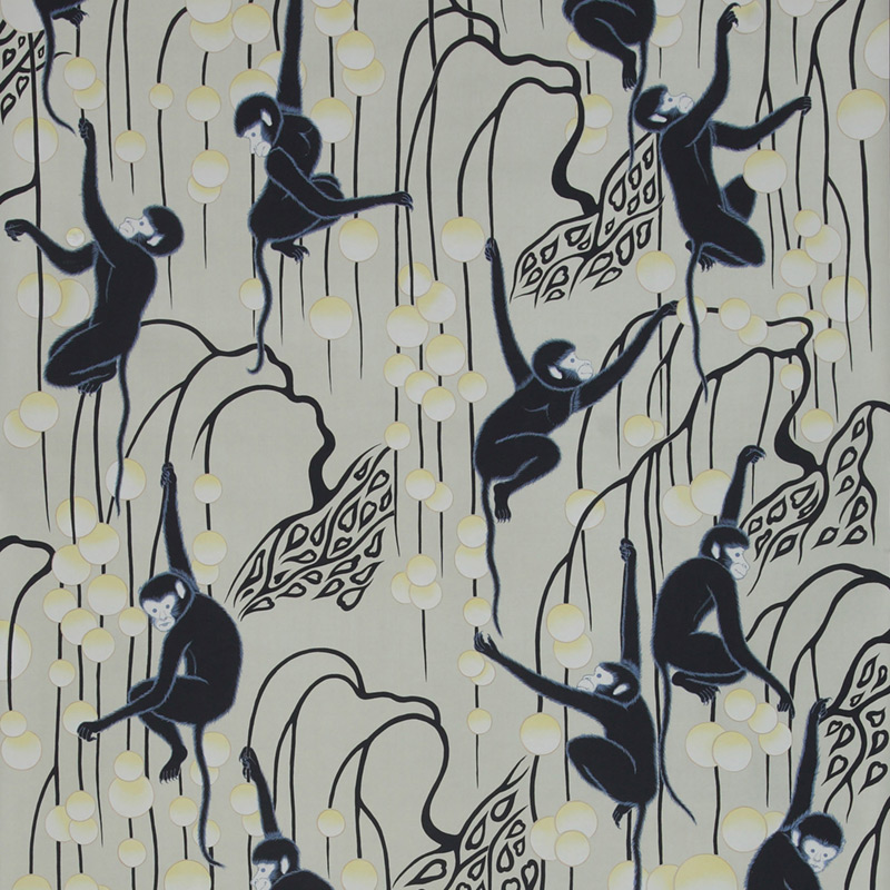 Обои ручная роспись Deco Monkeys Terracotta on Icefield dyed silk Обои ручная роспись Deco Monkeys Terracotta on Icefield dyed silk в Костроме | Loft Concept
