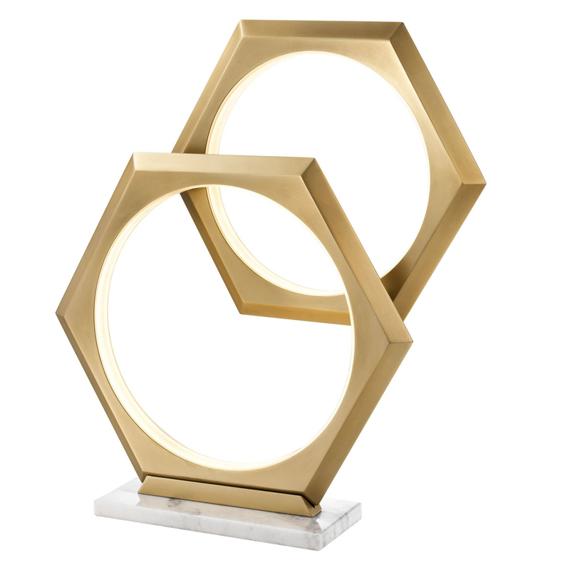 Настольная лампа Eichholtz Table Lamp Hexum Латунь Античная полированная Белый Мрамор Bianco Настольная лампа Eichholtz Table Lamp Hexum Латунь Античная полированная Белый Мрамор Bianco в Костроме | Loft Concept