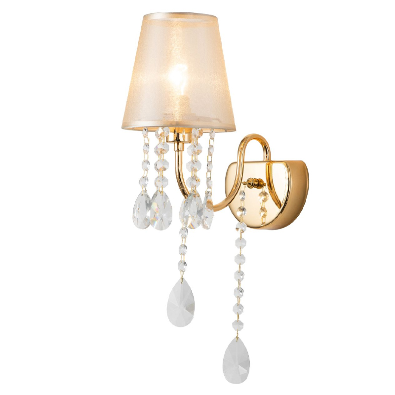 Бра золотого цвета с хрустальным декором Dainty Light Золотой Янтарный Бра золотого цвета с хрустальным декором Dainty Light Золотой Янтарный в Костроме | Loft Concept