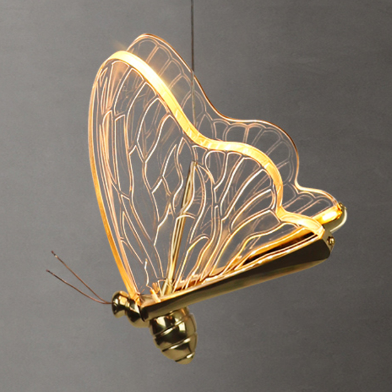 Люстра Glass butterfly chandelier C Глянцевое золото Прозрачный Черный Люстра Glass butterfly chandelier C Глянцевое золото Прозрачный Черный в Костроме | Loft Concept