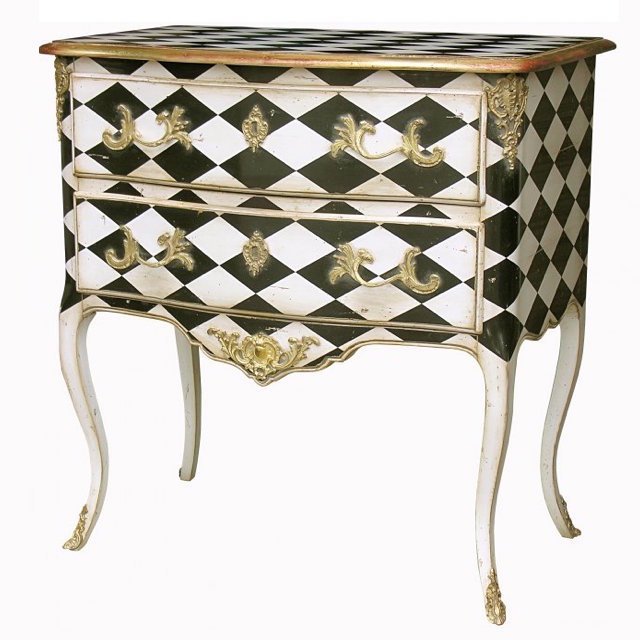 Комод L.XV CHEST OF DRAWERS Diamonds Бронза Черно-белый Комод L.XV CHEST OF DRAWERS Diamonds Бронза Черно-белый в Костроме | Loft Concept