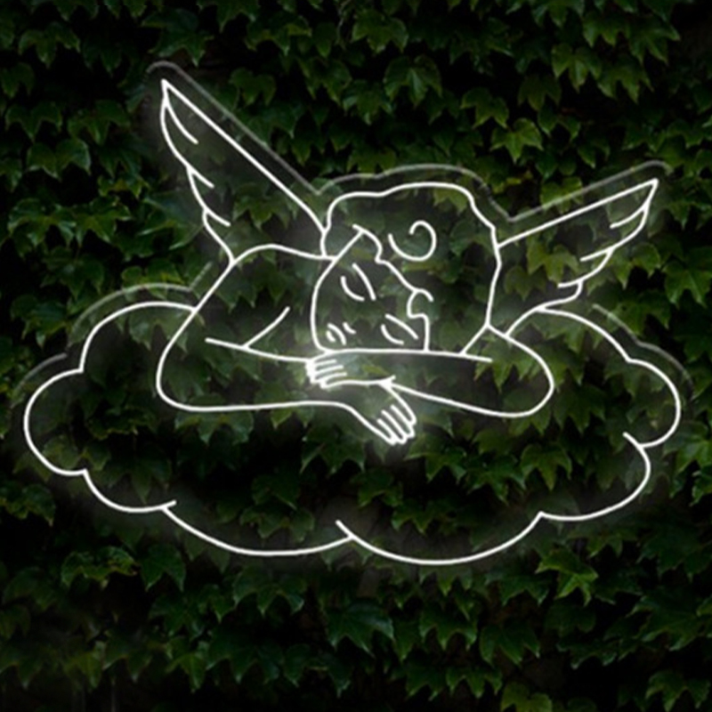 Неоновая настенная лампа Sleeping Angel Neon Wall Lamp Белый Белый Прозрачный Неоновая настенная лампа Sleeping Angel Neon Wall Lamp Белый Белый Прозрачный в Костроме | Loft Concept
