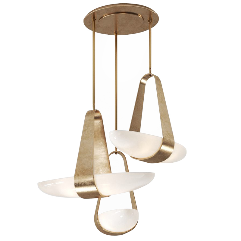 Дизайнерский Cветильник Hilliard Sophia Chandelier 3 плафона Белый Античная Бронза Дизайнерский Cветильник Hilliard Sophia Chandelier 3 плафона Белый Античная Бронза в Костроме | Loft Concept