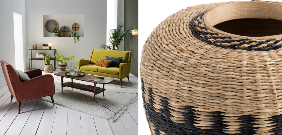 Ваза Wicker Vase with Bamboo and Herbarium Ваза Wicker Vase with Bamboo and Herbarium - Loft-Concept в Костроме