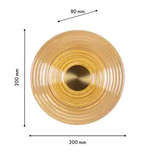Бра с рельефным круглым плафоном янтарного цвета Savio Glass Disc Light Бра с рельефным круглым плафоном янтарного цвета Savio Glass Disc Light в Костроме