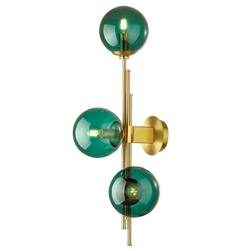 Бра TRILOGY WALL SCONCE Turquoise glass 70 Латунь Бра TRILOGY WALL SCONCE Turquoise glass 70 Латунь в Костроме | Loft Concept