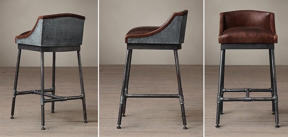 Барный стул Iron Scaffold Bar stool brown Барный стул Iron Scaffold Bar stool brown - Loft-Concept в Костроме