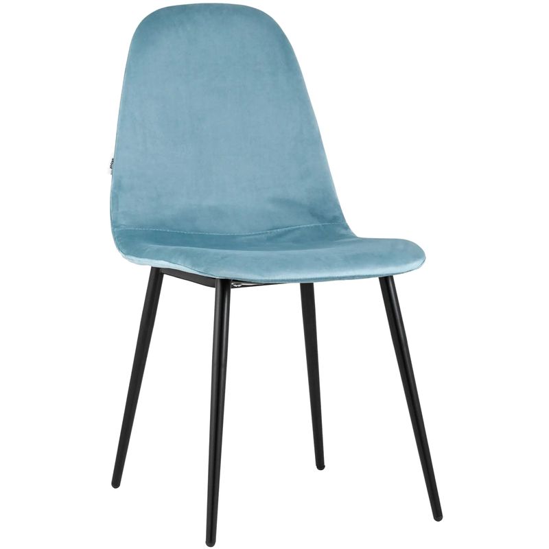 Стул Archie Chair Черные ножки Голубой Велюр Голубой пастельный Черный Стул Archie Chair Черные ножки Голубой Велюр Голубой пастельный Черный в Костроме | Loft Concept