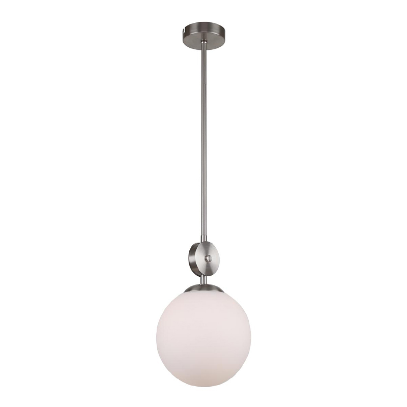 Подвесной светильник Kyran Nickel Hanging Lamp Никель Белый Подвесной светильник Kyran Nickel Hanging Lamp Никель Белый в Костроме | Loft Concept