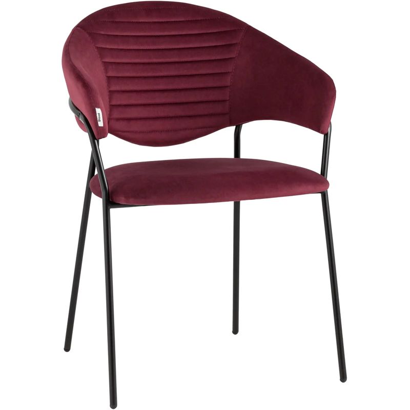 Стул Alexis Chair Малиновый Велюр Бургундский красный Черный Стул Alexis Chair Малиновый Велюр Бургундский красный Черный в Костроме | Loft Concept