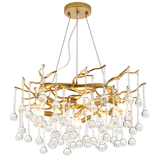 Люстра Droplet Chandelier Золотой Прозрачное Стекло Люстра Droplet Chandelier Золотой Прозрачное Стекло в Костроме | Loft Concept