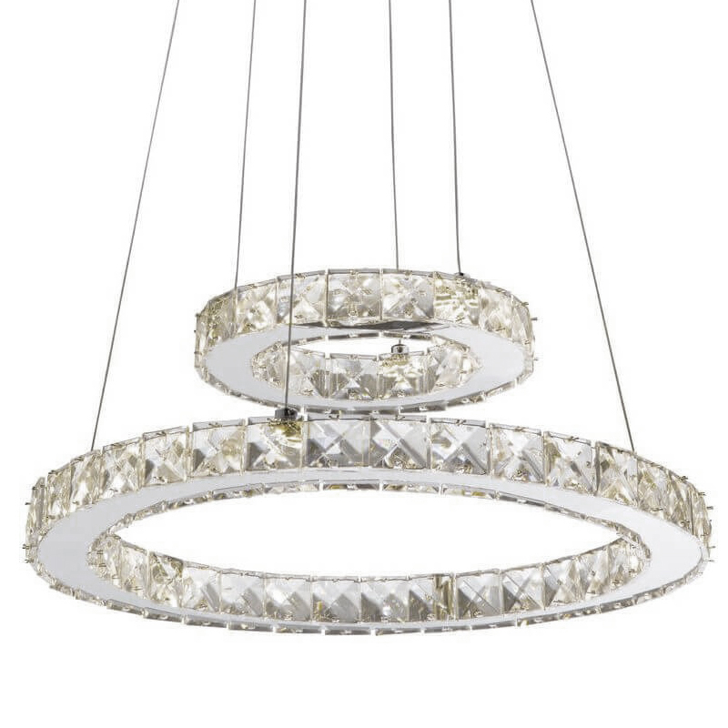 Люстра Crosshair Crystal Ring 2 Хром Прозрачный Люстра Crosshair Crystal Ring 2 Хром Прозрачный в Костроме | Loft Concept
