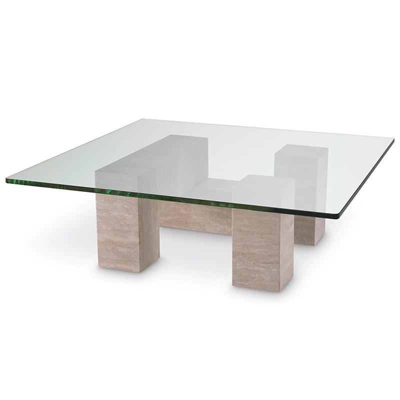 Кофейный стол Eichholtz Coffee Table Ikal Прозрачное Стекло Песочный Кофейный стол Eichholtz Coffee Table Ikal Прозрачное Стекло Песочный в Костроме | Loft Concept