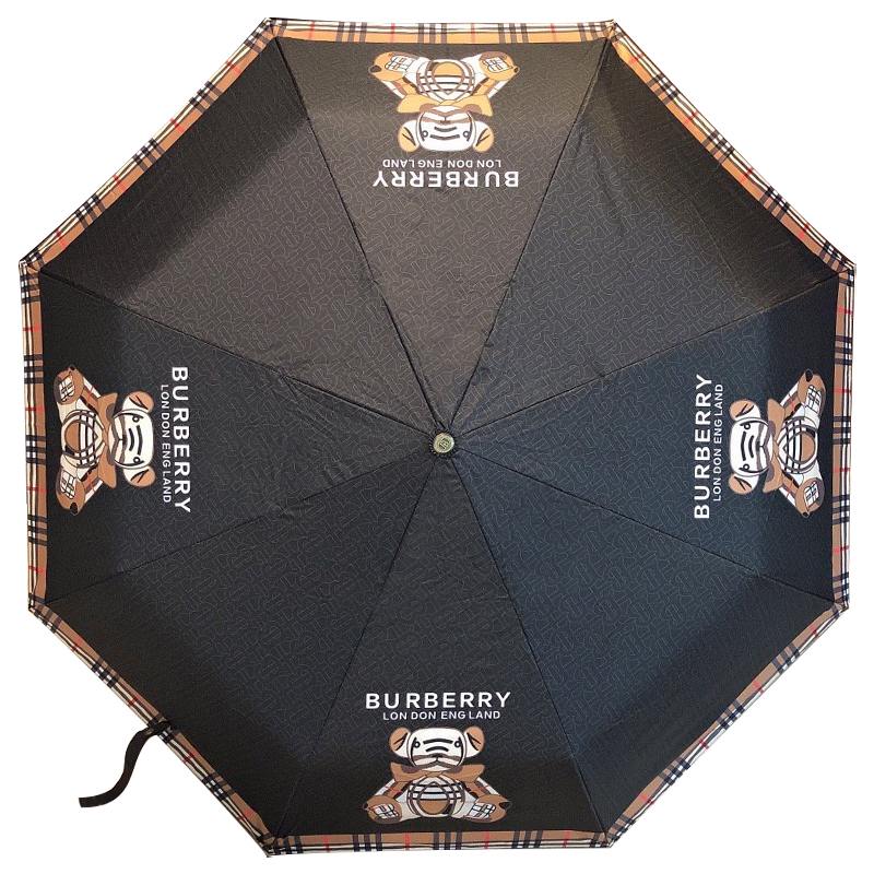 Зонт раскладной BURBERRY дизайн 002 Черный цвет Черный Коричневый Зонт раскладной BURBERRY дизайн 002 Черный цвет Черный Коричневый в Костроме | Loft Concept