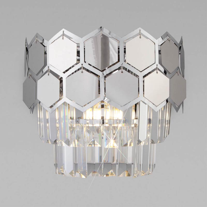 Бра Hanging Hexagon Moira Sconce chrome Прозрачный (Transparent) Хром Бра Hanging Hexagon Moira Sconce chrome Прозрачный (Transparent) Хром в Костроме | Loft Concept