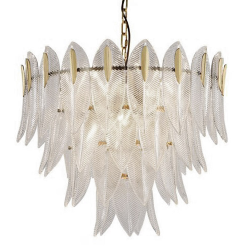 Люстра Textured Glass Petals Chandelier Бронза Белое матовое стекло Люстра Textured Glass Petals Chandelier Бронза Белое матовое стекло в Костроме | Loft Concept