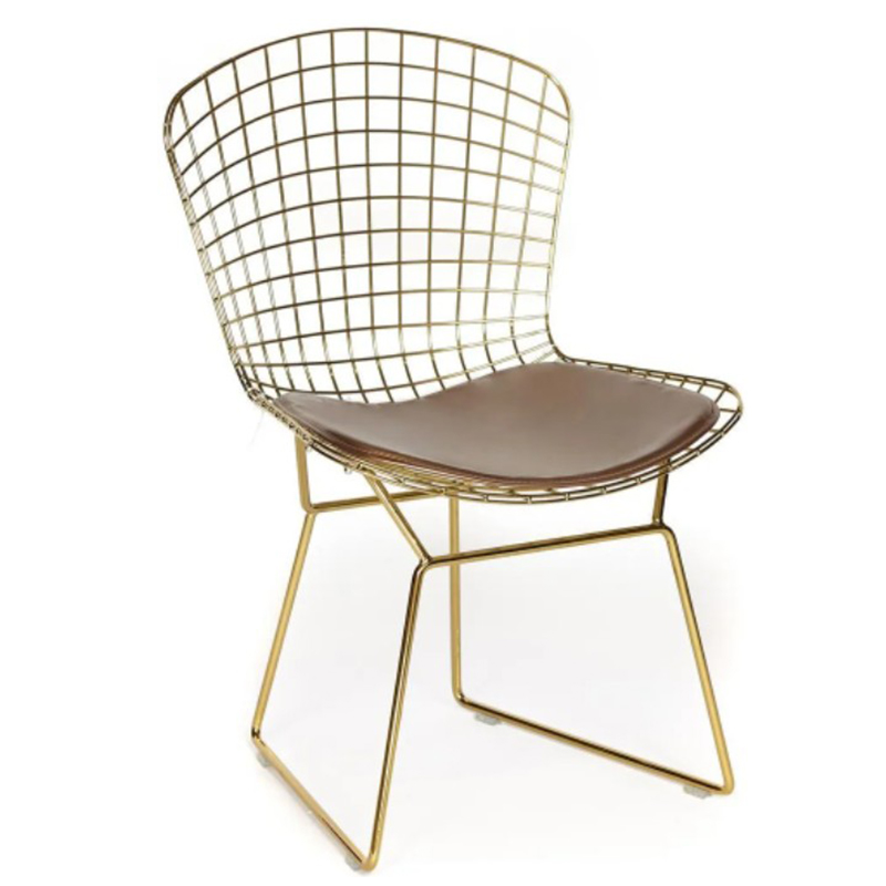 Стул Bertoia Chair Gold Золотой Коричневый Стул Bertoia Chair Gold Золотой Коричневый в Костроме | Loft Concept