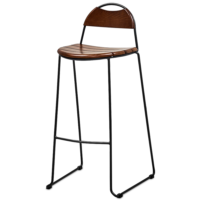 Барный стул Yumann Stool Черный Коричневый Барный стул Yumann Stool Черный Коричневый в Костроме | Loft Concept