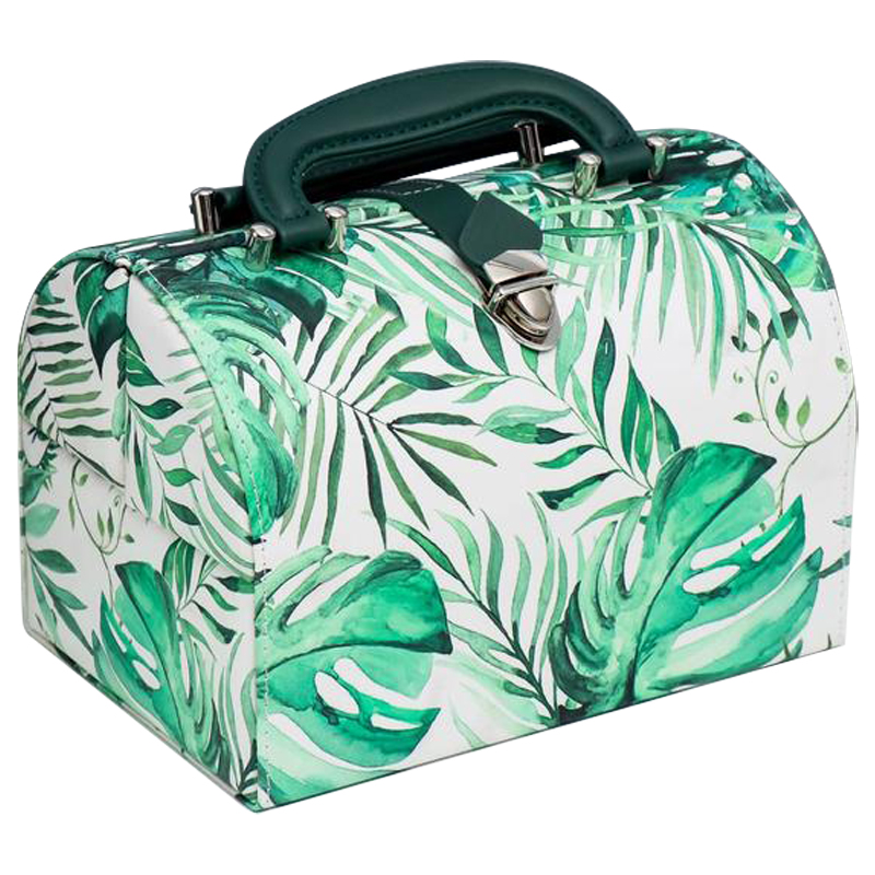 Шкатулка Green Leaves Jewerly Organizer Box Зеленый Белый Шкатулка Green Leaves Jewerly Organizer Box Зеленый Белый в Костроме | Loft Concept