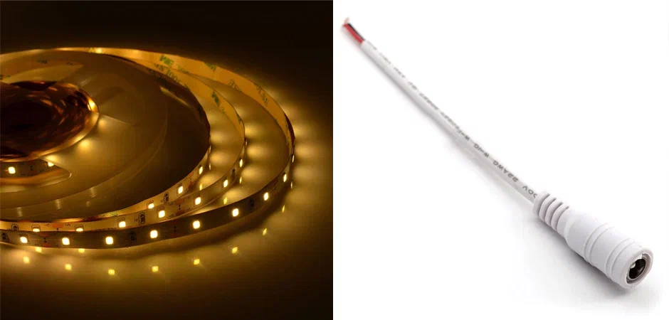 Комплект светодиодная лента 4,8W/m 60LED/m 3528SMD теплый белый с адаптером - Loft-Concept в Костроме